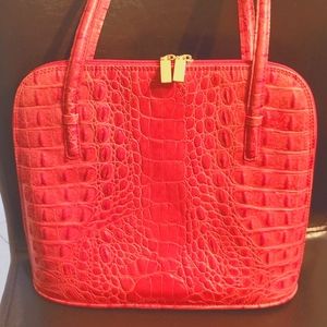 Ottotano red leather bag snake texture